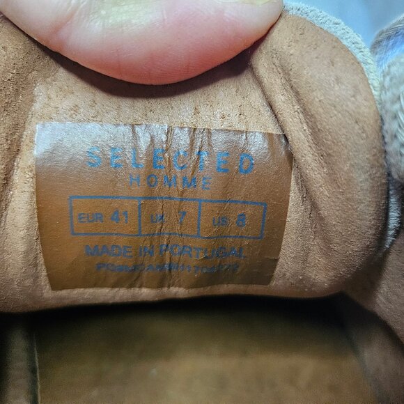 Selected Homme Men's Tan Suede Leather Oxford Lace Up Shoes EU 41/US 8 - Picture 7 of 9